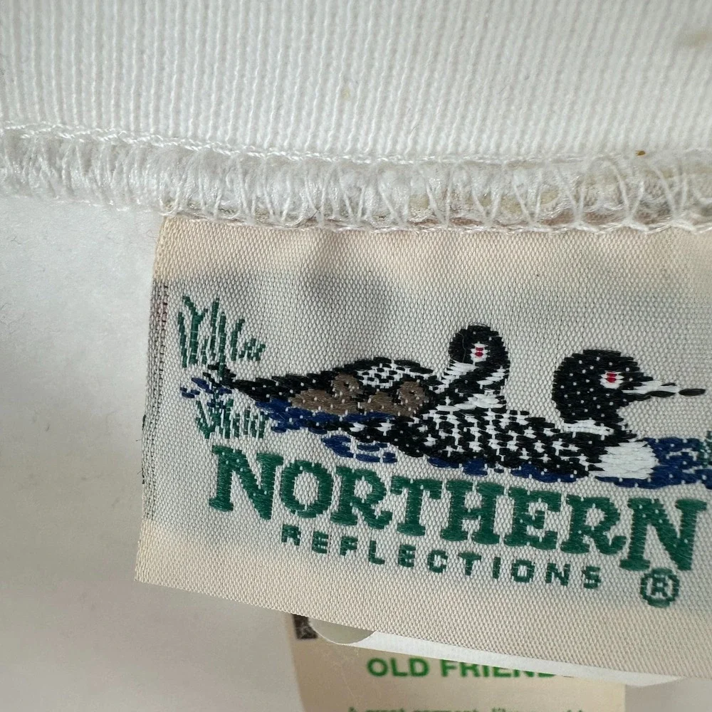 Vintage Northern Reflections Classic Crew Neck Pullover Sweatshirt‎ White M NWT
